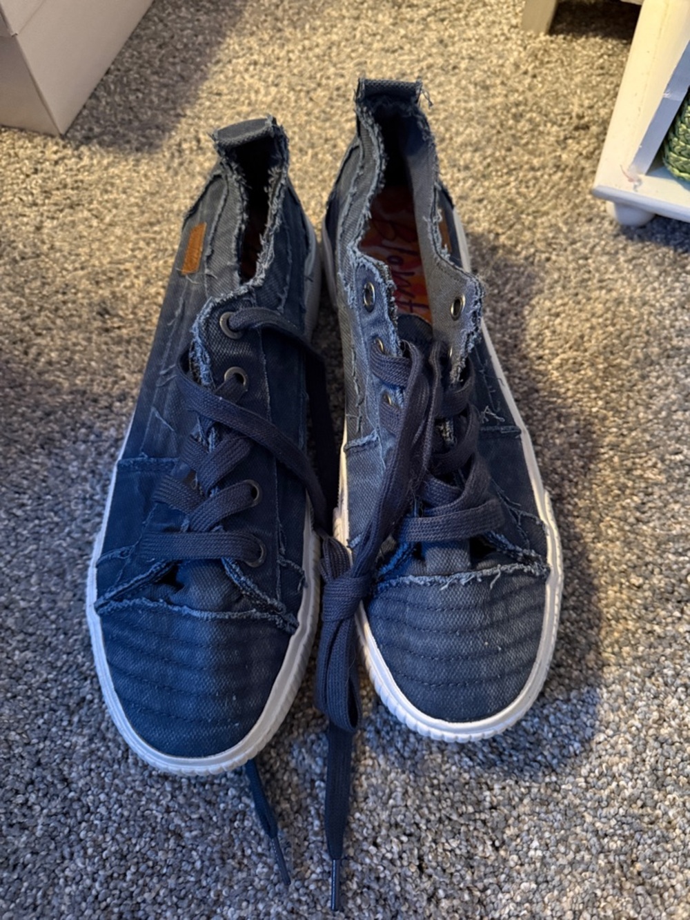 Blowfish Navy Canvas Slip-On Sneakers with White Sole